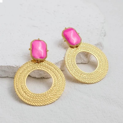 Aretes rueda, acero inoxidable Bafy joyera 