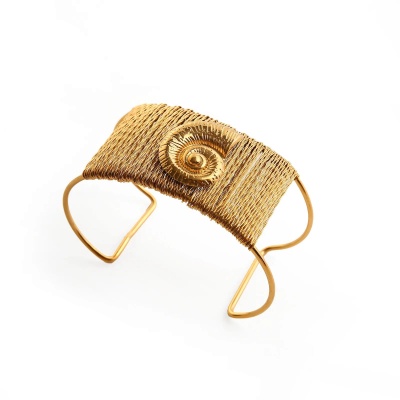 Brazalete caracola, acero inoxidable Bafy joyeria.