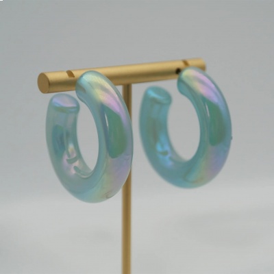 Arracada cielo tornasol, acrilico Bafy joyeria.