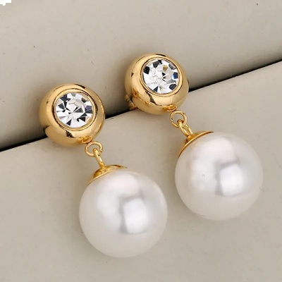 Aretes de perla, Bafy joyeria. 