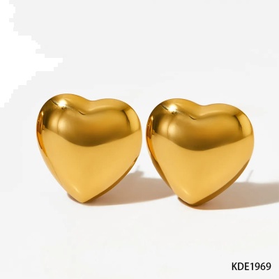  A G O T A D O Aretes burbuja corazón, acero inoxidable, Bafy joyeria.